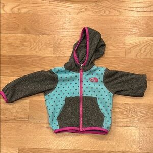 The North Face Kids' Polka Dot Hoodie - Pink, Blue and Gray